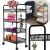 Springos 4-tier black metal rolling cart with usage examples