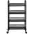 Springos 4-tier rolling storage cart with metal wire baskets, black