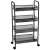 Springos 4-tier rolling storage cart with metal wire baskets, black