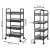 Springos 4-tier rolling storage cart with metal wire baskets, black, dimensions