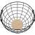 Top view of Springos black metal wire fruit basket with wooden base