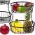Springos 2-tier fruit basket with fruit in it, black metal, kitchen counter