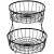 Springos 2-tier fruit basket, black metal, kitchen counter