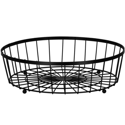 Springos 2-tier fruit basket, black metal, kitchen counter