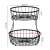 Springos 2-tier fruit basket, black metal, kitchen counter