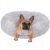 French Bulldog relaxing in a Springos grey plush dog bed