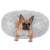 Dog relaxing in Springos grey round XL dog bed
