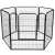 Cusca de joacă pentru câini din metal negru cu ușă, Springos
