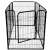 Cusca de joacă pentru câini din metal negru cu ușă, Springos
