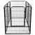 Springos čierna kovová ohrádka pre psov, obdĺžnikový tvar, 6 panelov, 1 dvere