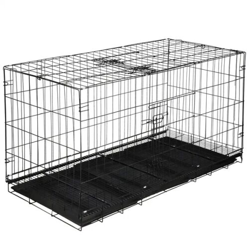Springos Black Foldable Dog Kennel 130x60x70cm