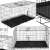 Springos foldable dog cage kennel 130 x 60 x 70 cm, black metal cage with plastic tray, multiple views