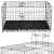 Springos foldable dog cage kennel 130 x 60 x 70 cm, black metal cage with plastic tray, front view