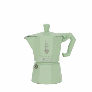 Bialetti Moka Exclusive verde, cafetieră, vedere 3/4 - Bialetti