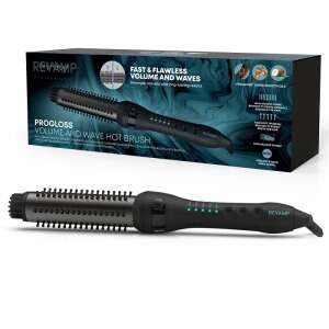 Revamp Progloss Volume and Wave Hot Brush, black hair styling tool for creating volume and waves - Hair styling brush