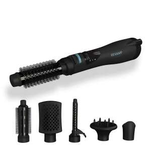 Revamp Progloss Airstyle hot air styler, black, with multiple attachments for styling hair - Hair styling brush