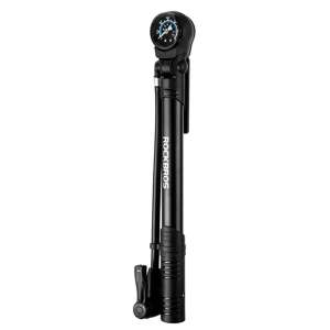 Rockbros Fahrradpumpe mit Manometer, schwarz - Handpumpen