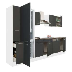 Yorki 310 Konyhabútor szett alulfagyasztós hűtővel, antracit és fehér - Leziter