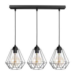 Glimex Diamond 3-karos Függőlámpa - Fekete - 70cm