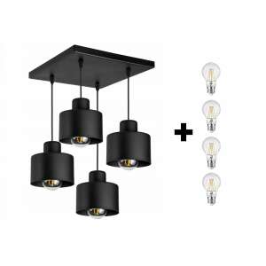 Glimex Lavor Függőlámpa - 4 Karos - Fekete