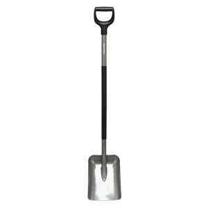 Fiskars Ergonomic Schaufel, silber mit schwarzem Griff, zum Bewegen von Kies, Sand und Erde - Fiskars