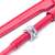 Close-up of the adjustable mechanism of a red pipe wrench