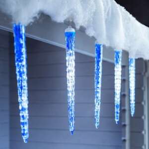 Blue LED icicle lights, 8 icicles, 30cm long, melting LED effect, outdoor Christmas decoration - Nonbrand String Light