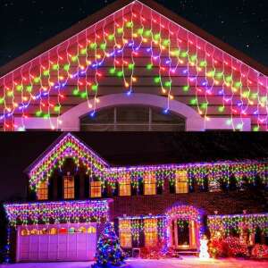 500 LED icicle lights, multi-color, 25 meter, Christmas lights, outdoor lights, icicle lights for house, icicle lights for roof - Nonbrand String Light