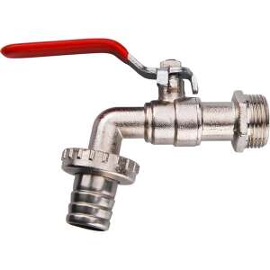 Robinet de grădină din alamă cu mâner roșu și conector pentru furtun, 1/2 sau 3/4 inch - Fântâni și robinete de grădină