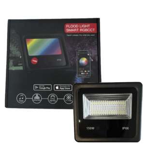 Okos RGB LED Reflektor Kültéri, cu aplicație și telecomandă IP66 - reflektor, inteligent, rgb, led, exterior, ip66, 150w - Lumini de studio și reflectoare