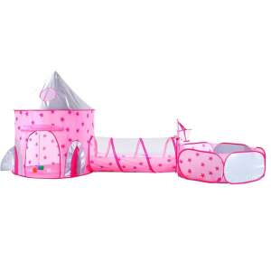 Rózsaszín játszó sátor alagúttal és labdamedencével, 3 részes játszóház, gyerekeknek játszó sátor, beltéri játszóház, gyerekeknek játszóház, gyerekeknek játszó sátor, játszóház gyerekeknek, játszó sátor gyerekeknek, játszó sátor alagúttal, játszó sátor labdamedencével - Nonbrand Interaktív gyerek játék