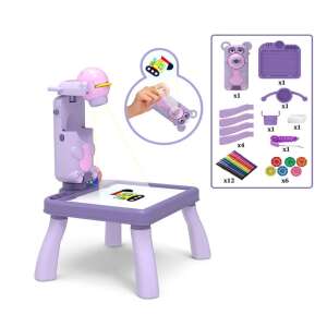 Purple projector drawing table for kids, with projector, slides, and markers - Drawing Table