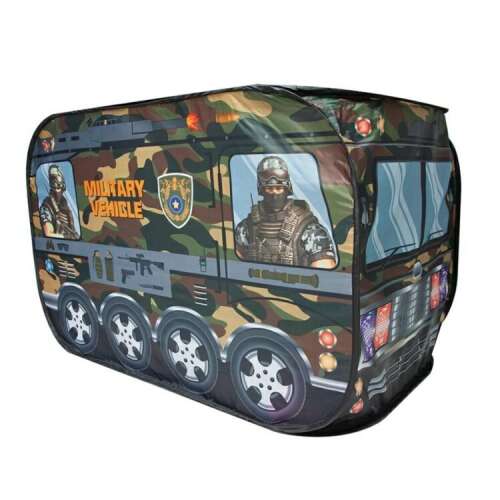 Camouflage Military Vehicle Play Tent for Kids, Foldable Play Tent for Indoor and Outdoor Fun