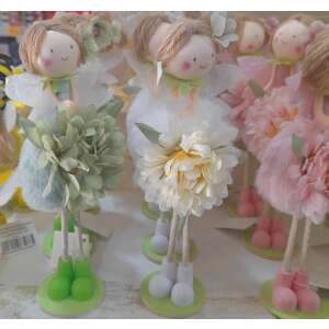 Spring fairy table decoration, green flower, white dress, green shoes, table decor, spring decor, fairy figurine - Easter decoration