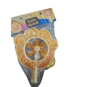 Yellow bubble windmill toy, makes multiple bubbles at once - Bubble Blower