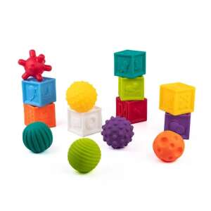 Set of 8 colorful rubber blocks and 6 sensory balls for babies, great for developing fine motor skills and sensory exploration - Nonbrand Interactive Kids' Toy