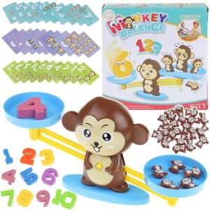 Monkey Balance educational game for kids, includes monkey scale, numbers, and cards for learning math - Nonbrand Interactive Kids' Toy