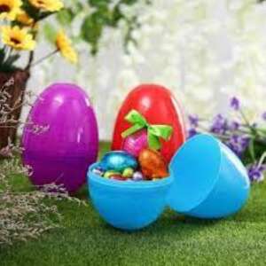 Reusable plastic Easter eggs, 10 pack, colorful, for hiding treats or playing games - Easter decoration