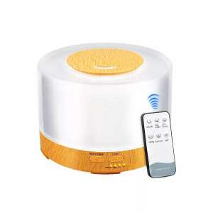 Ultrazvukový zvlhčovač vzduchu a aromaterapia prenosný, imitácia dreva, biely, s diaľkovým ovládaním - OEM Difuzér
