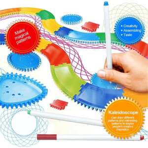 Spirograph drawing set with colorful gears and pens, create intricate patterns - Nonbrand Interactive Kids' Toy