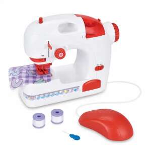 Toy sewing machine for kids with light and sound effects, red and white, with accessories - Nonbrand Interactive Kids' Toy