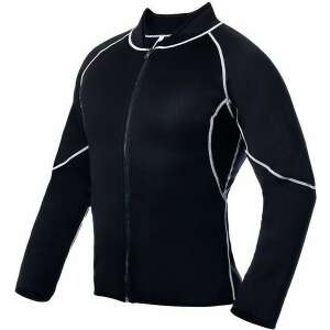 Costum de saună pentru bărbați, tricou de transpirație, top de antrenament pentru slăbit, negru, fermoar, material neopren, confortabil, îmbrăcăminte fitness, aplicație yoga - Curele de antrenament