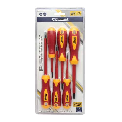Set de 6 șurubelni izolate Commel, 1000V