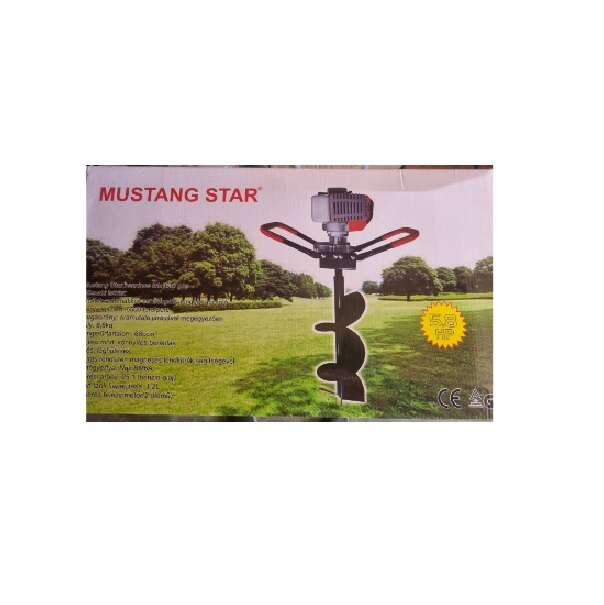 Talajfúrógép benzinmotoros  mustang star/3db fúrószárral 10/150/250mm