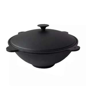 Wok din fontă Perfect Home cu capac, 51,5x26 cm - Oale