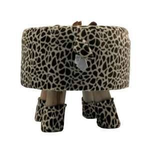 Giraffe stool for kids, brown and white, back view - Kids' Tables & Chair