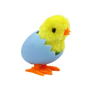 Ugrás felhúzható csibe kék tojáshéjban, közelkép - Lean Toys