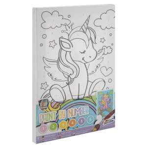 Set de pictură după numere cu un unicorn pe un curcubeu, perfect pentru copii și adulți - Grafix