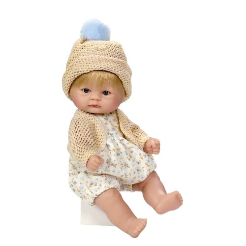 ASIVIL Bomboncin Beige Cap Puppe, 20 cm, Ganzkörperansicht