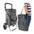 Gardlov 23187 foldable shopping trolley, grey, with wheels and shoulder strap, shown in use